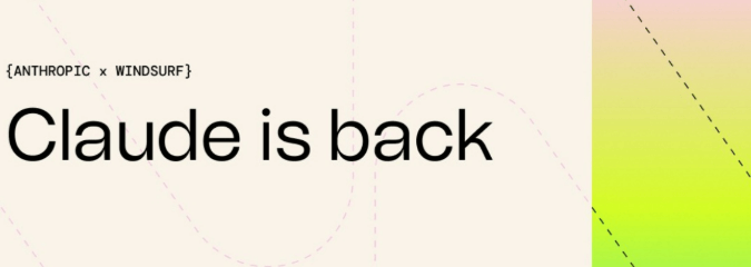 Windsurf 重新接入 Claude Sonnet 4 模型，付费用户可直接调用