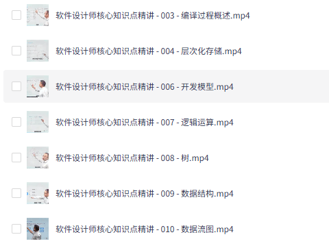 2024 软件设计师核心知识点精讲视频教程